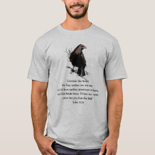 Luke 12:24 Tänk på Ravens inspirationsoffert T Shirt