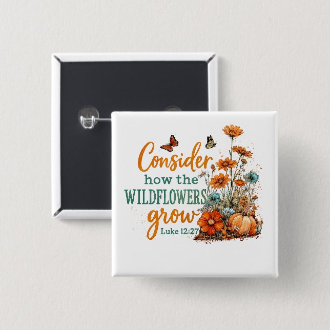 Luke 12:27 knapp (Framsida & baksida)