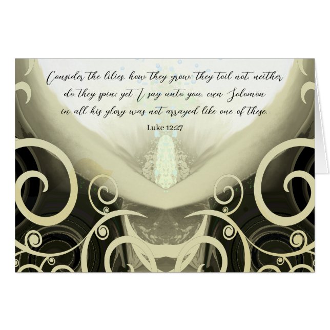 Luke 12:27-Tänk på lögnGud Will Comfort OBS Kort (Framsidan Horizontal)