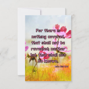 Luke 12:2 KJV Bible Verse Pic Flat Greeting Card Kort