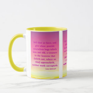 Luke 12:33 KJV Bible Scripture Pic Two-Tone Mugg