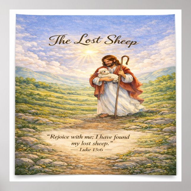 Luke 15 Parable Lost Sheep  Poster (Framsidan)