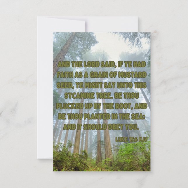 Luke 17:6 KJV Bible Scripture Pic Hälsning Kort (Framsida)