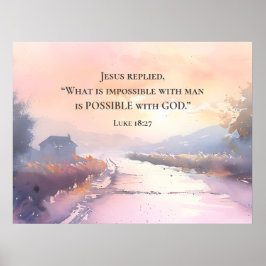 Luke 18:27 Jesus svarade Möjlig med Gud Bible Poster