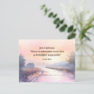 Luke 18:27 Jesus svarade Möjlig med Gud Bible Vykort