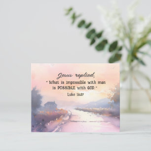 Luke 18:27 Möjligt med Jesus bibelkort