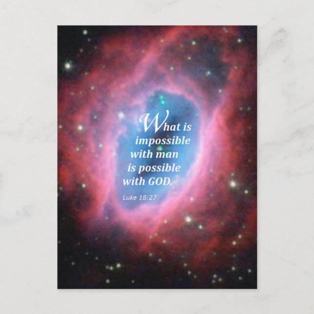 Luke 18:27 vykort (Framsida)