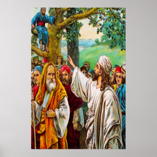 Luke 19:1-10 Jesus sparar en skatteuppsamlare Poster
