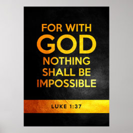Luke 1:37 Bible Verse Poster
