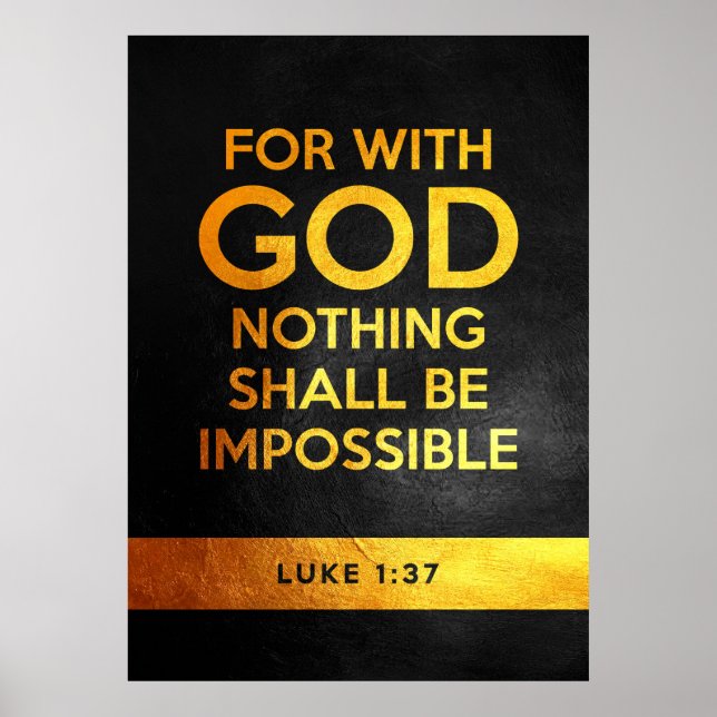 Luke 1:37 Bible Verse Poster (Framsidan)
