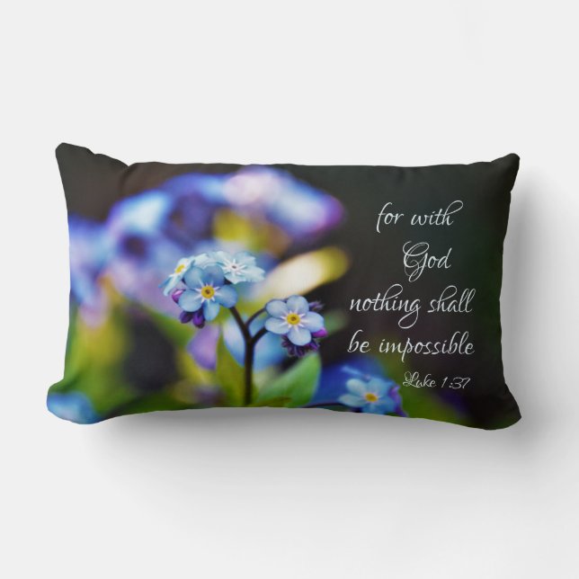 Luke 1:37 För med Gud ska inget vara omöjligt Lumbarkudde (Framsida)