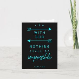 Luke 1 37 med Gud omöjlig bibel Verse Quote Re Kort