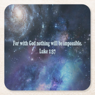 Luke 1:37 underlägg papper kvadrat