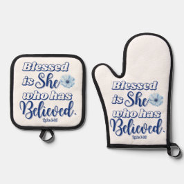 Luke 1:45 Blsed är som har trott blå blomma