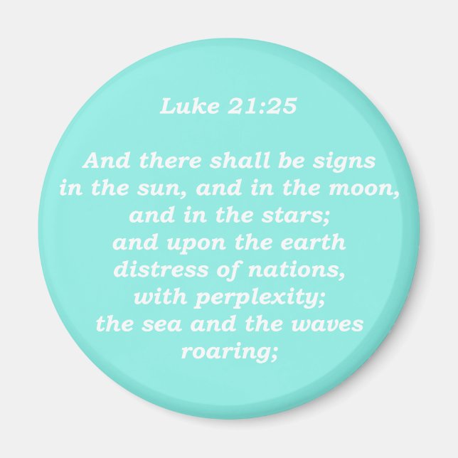 Luke 21:25 (skript) magnet (Framsidan)