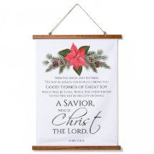 Luke 2:10-11 Bra Tidings Poinsettia jul