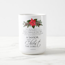 Luke 2:10-11 Bra Tidings Poinsettia jul Kaffemugg