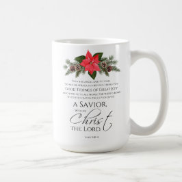 Luke 2:10-11 Bra Tidings Poinsettia jul Kaffemugg
