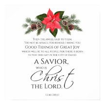 Luke 2:10-11 Bra Tidings Poinsettia jul