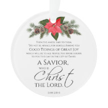 Luke 2:10-11 Poinsettia-julskript