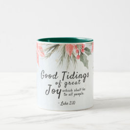 Luke 2:10 Bra tidningar av underbar glädje, jul Två-Tonad Mugg