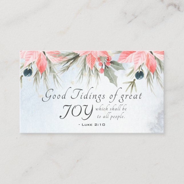 Luke 2:10 Bra tidningar av underbar glädje, jul Visitkort (Framsida)
