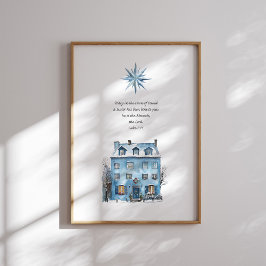 Luke 2:11 Blue House-Poster Poster