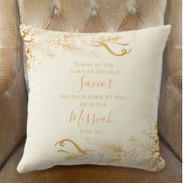 Luke 2:11 Christian Scripture Guld God jul Kudde