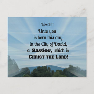 Luke 2:11 Du är född i dag, i Vykort
