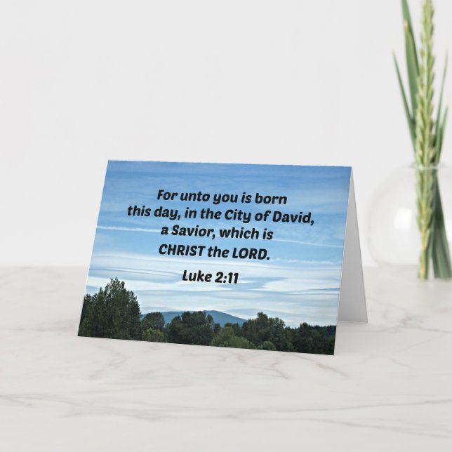 Luke 2:11 För unto du är född i dag Tack Kort (Framsida)