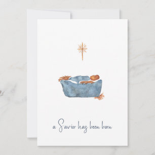 Luke 2:11 Minimalistisk vattenfärgsfiktiv jul Julkort