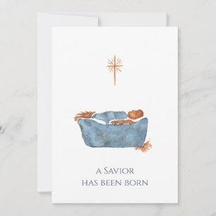 Luke 2:11 Original Watercolor Ntivity-jul Julkort