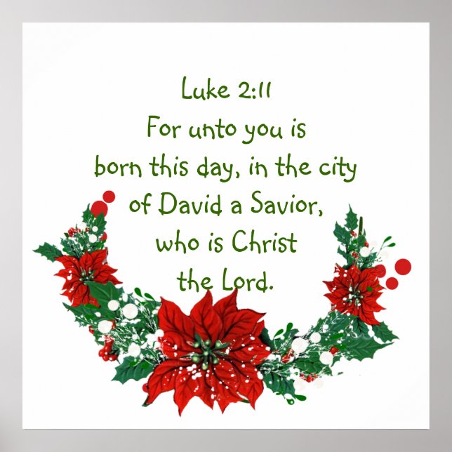 Luke 2:11 Scripture for jul Bible Verse Poster (Framsidan)