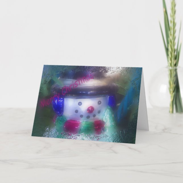 Luke 2:11 Snögubbe Ornament jul Helgkort (Framsida)