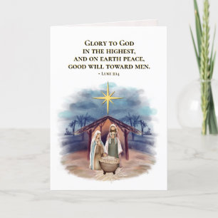 Luke 2:14 Glory för Gud i den högsta nyheten Helgkort