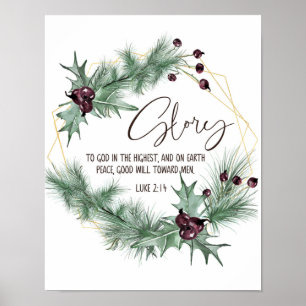 Luke 2:14, Glory till Gud i högsta julen Poster