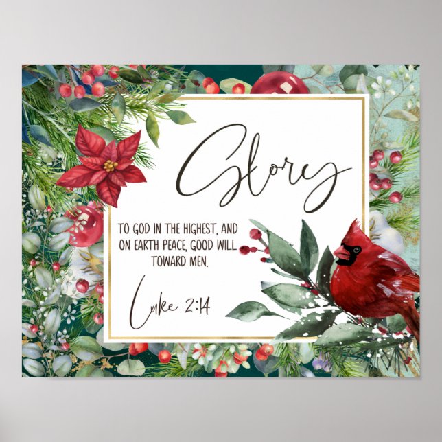 Luke 2:14, Glory till Gud i högsta julen Poster (Framsidan)
