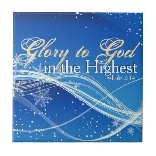 Luke 2:14 "Glory to God in the Highest" jul Kakelplatta