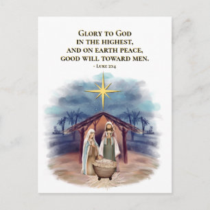 Luke 2:14 God jul Vykort