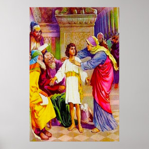 Luke 2:41-50 Jesus i Hans Pappor House Poster