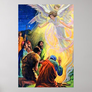 Luke 2:8-14 AngelsBerätta för Saviors födelse post Poster