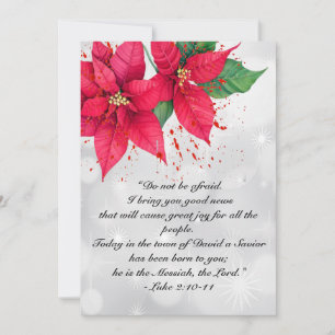 Luke 2 Vacker akvarell Poinsettia Blommig Julkort