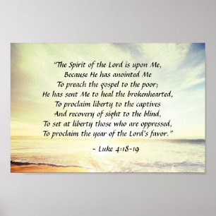 Luke 4:18-19, "Herren är på mig" Poster