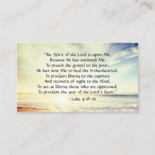 Luke 4:18-19, "Herren är på mig" Visitkort