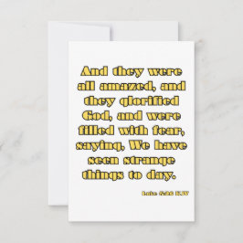 Luke 5:26 KJV Bible Scripture Hälsning Kort