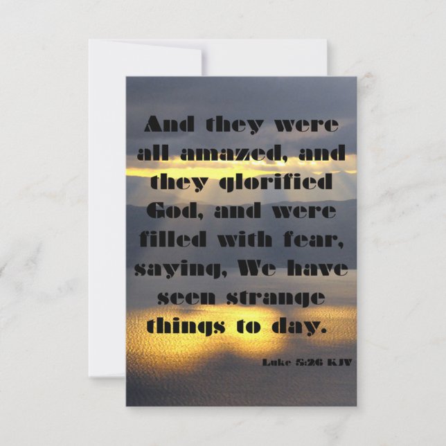 Luke 5:26 KJV Bible Scripture Pic Hälsning Kort (Framsida)