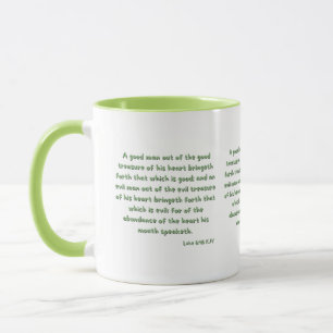 Luke 6:45 Bible Verse Scripture 2-Tone Mugg