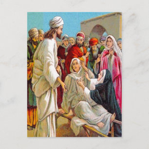 Luke 7:11-17 Jesus föder en död man till livspost Vykort