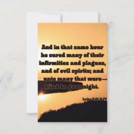 Luke 7:21 KJV Bible Scripture Pic Hälsning Kort