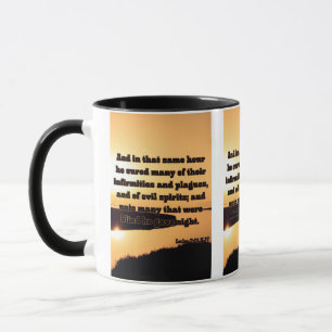 Luke 7:21 KJV Bible Scripture Pic Two-Tone Mugg